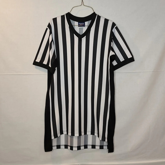 Dalco Athletic Referee Shirt Top Jersey Black & White Medium - Picture 1 of 6